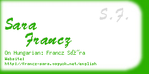 sara francz business card